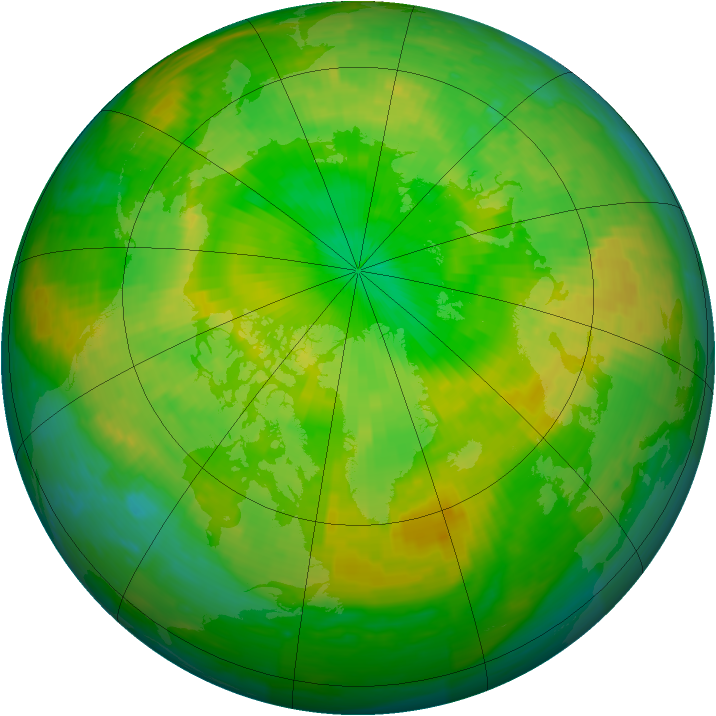 Arctic ozone map for 19 June 1994